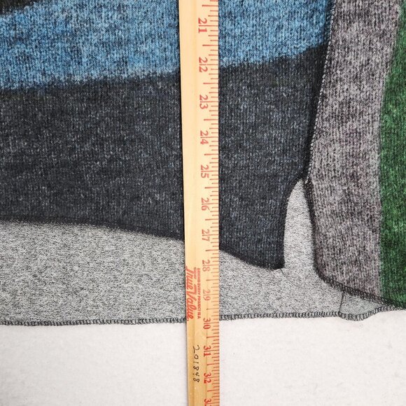 Trisha Tyler Sweater Womens Large Blue Gray Abstract Long Sleeve Knit Pullover - Picture 6 of 11